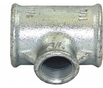 Фитинг Тройник №130 уменьшение 1 1/4x3/4x1 1/4, оцинк.. Wolf