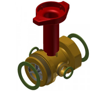 Запорная арматура VL DN32 с отверстием, красная ручка Wolf