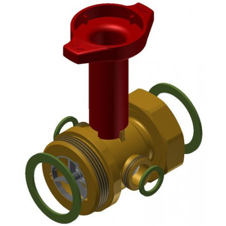 Запорная арматура VL DN32 с отверстием, красная ручка Wolf