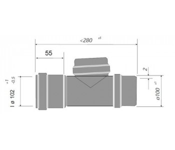 Труба с ревизией DN100 L:280мм Wolf