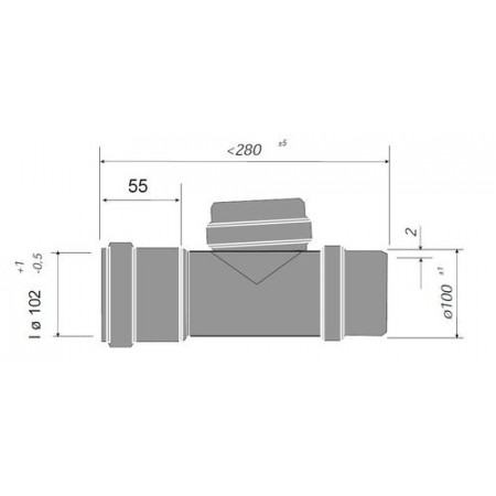Труба с ревизией DN100 L:280мм Wolf